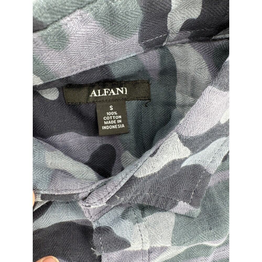 Alfani Men’s Shirt Sz S Camouflage Blue Button Front Pocket NWT​ - Picture 6 of 15